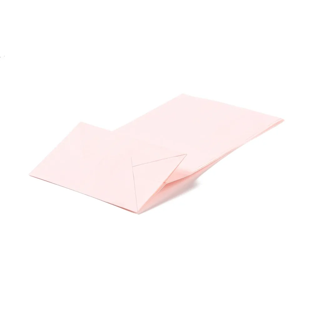 100 pc Rectangle Kraft Paper Bags, None Handles, Gift Bags, Pink, 13x8x24cm