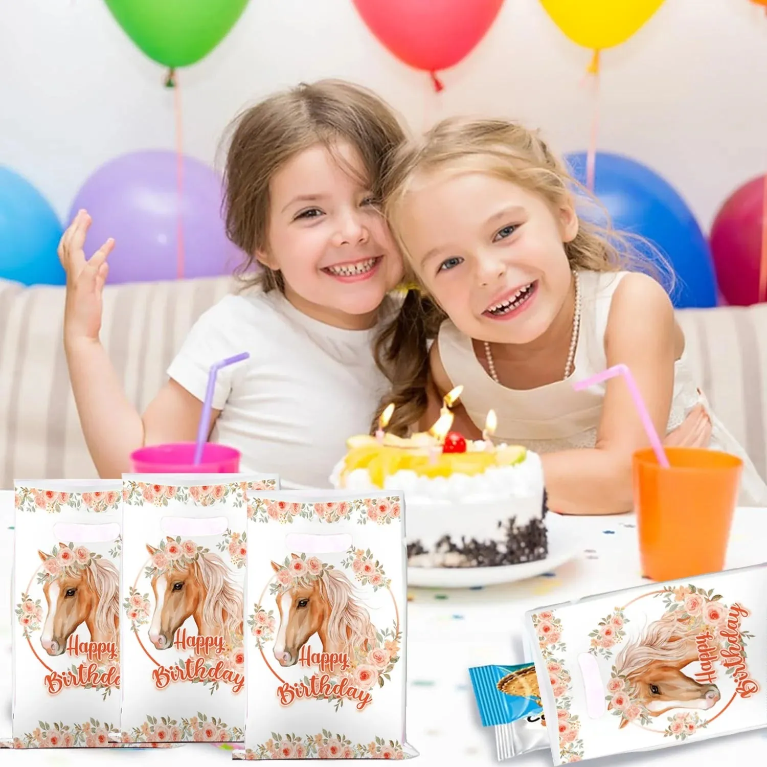 30/20/10pcs Farm Animals Gift Bag Birthday Decoration Horse Handle Candy Bags Biscuit Wrapper Kids Gift Favor For Party Supplies