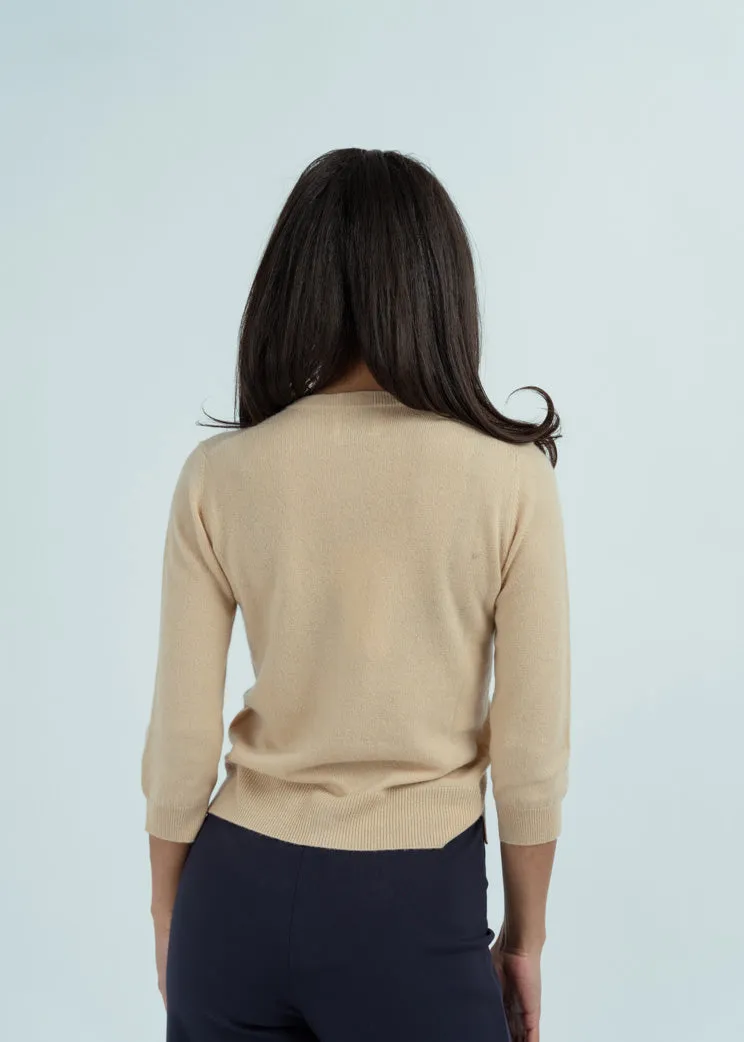 Allude Macadamia Cashmere Cardigan Sweater