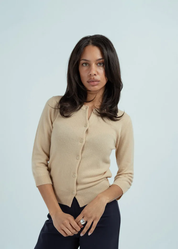Allude Macadamia Cashmere Cardigan Sweater