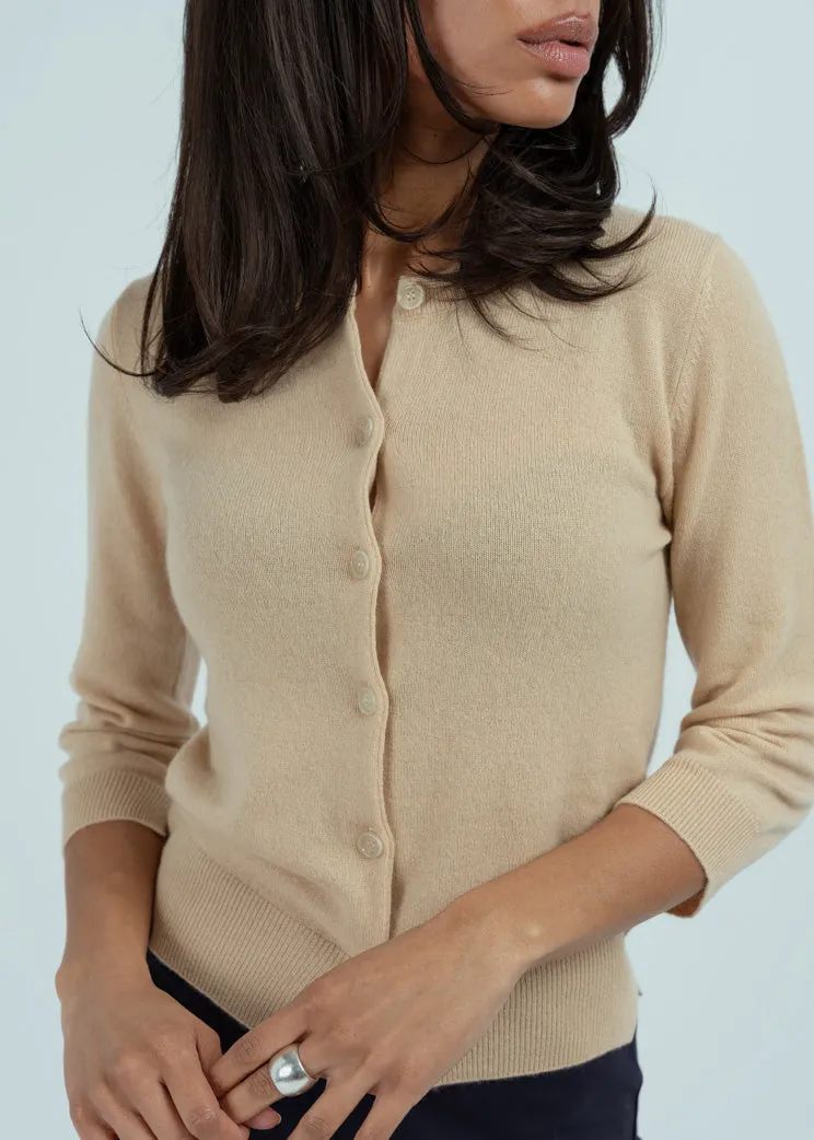Allude Macadamia Cashmere Cardigan Sweater
