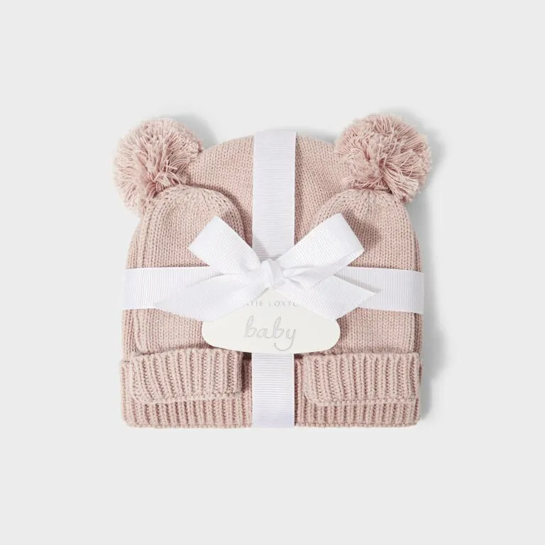 BABY HAT & MITTENS IN PINK