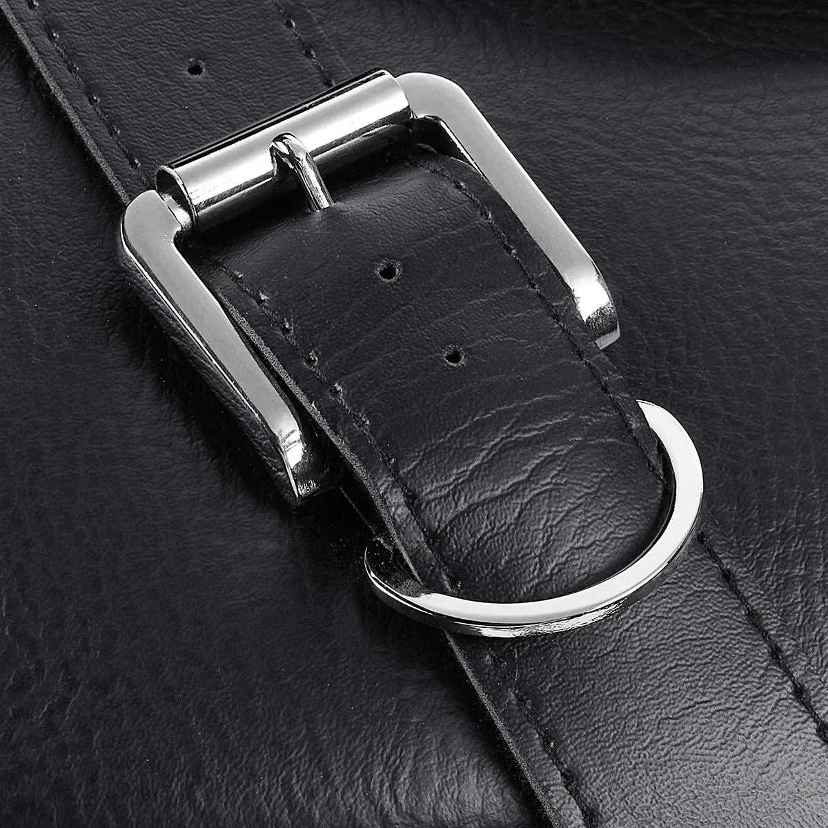 Black PU Leather Motorcycle Saddlebags - Durable Luggage Storage