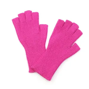 Bright Pink Ribbed Fingerless Glove