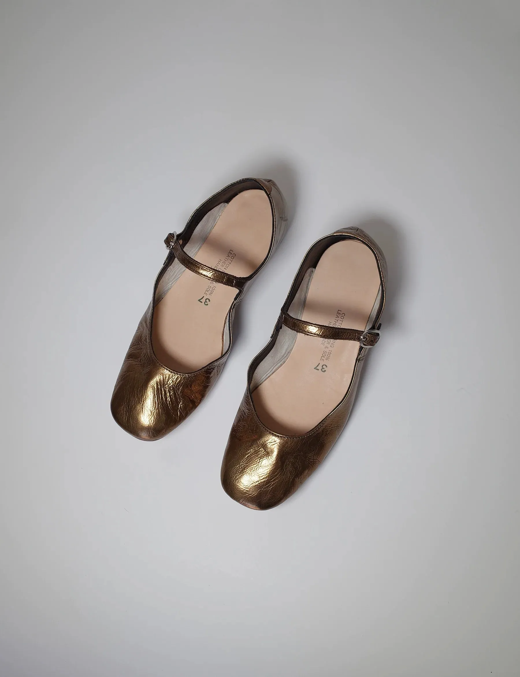 Bronze Metallic Mary Jane Shoes