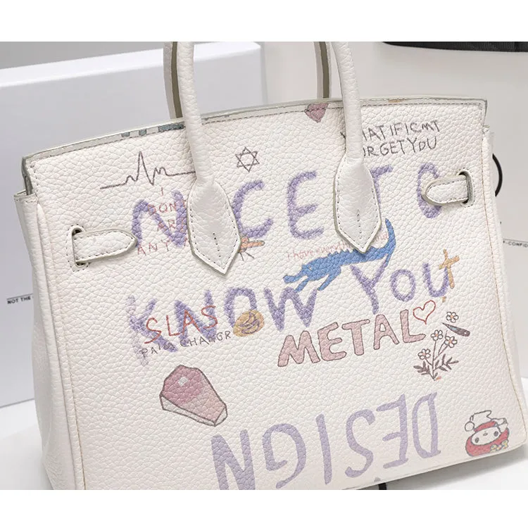 Brooklyn Trendy Graffiti Platinum Women's Handbag
