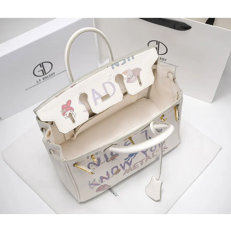 Brooklyn Trendy Graffiti Platinum Women's Handbag