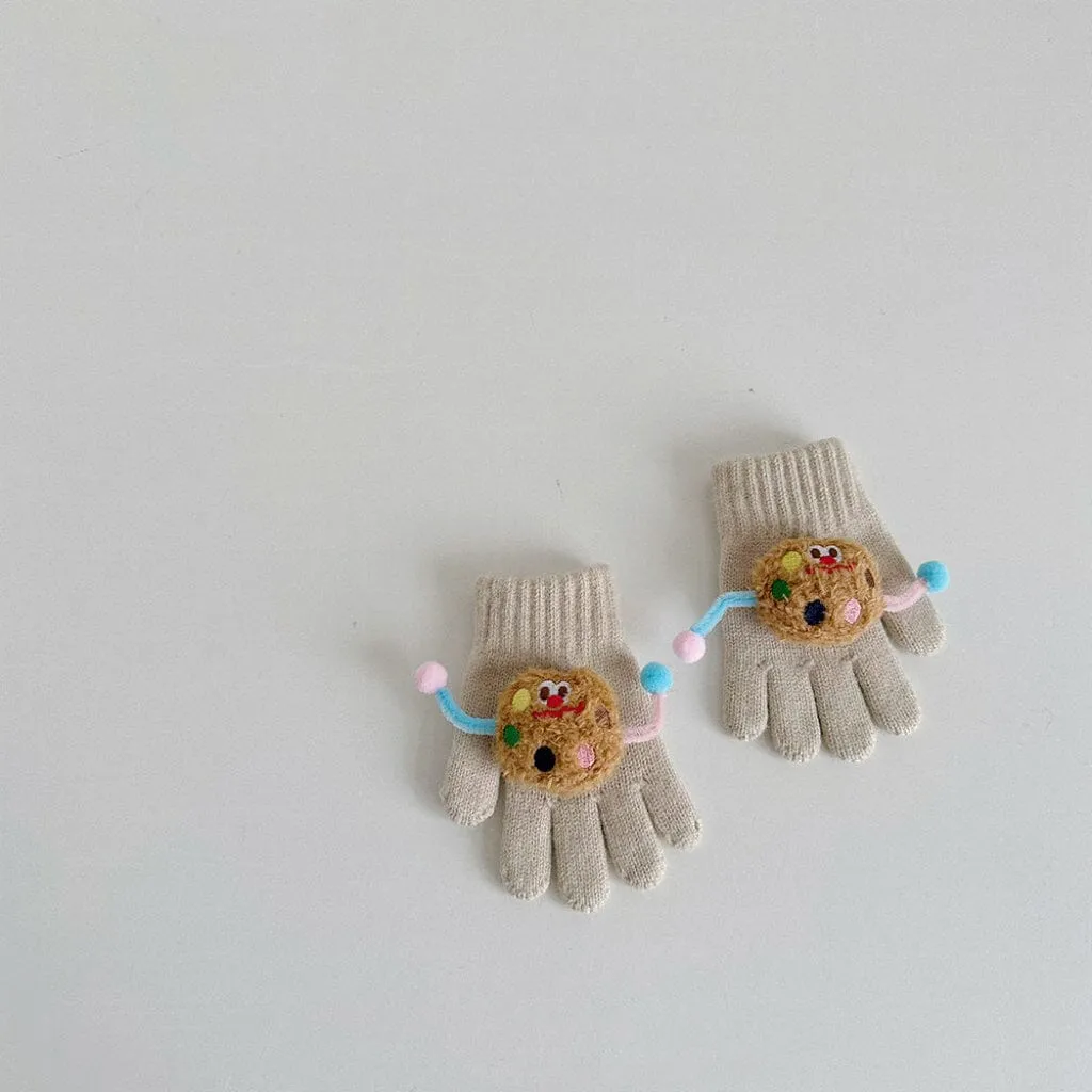 Cartoon Cookies Knitted Gloves