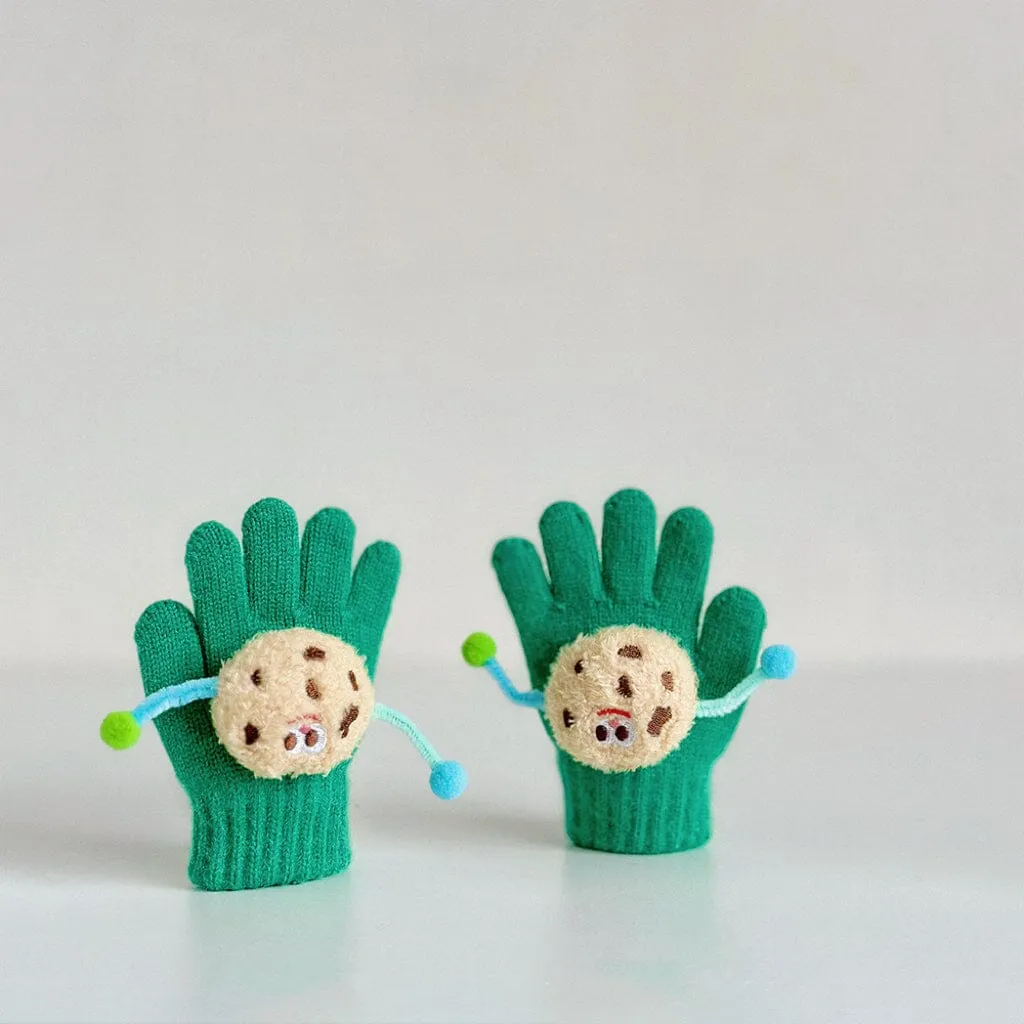 Cartoon Cookies Knitted Gloves