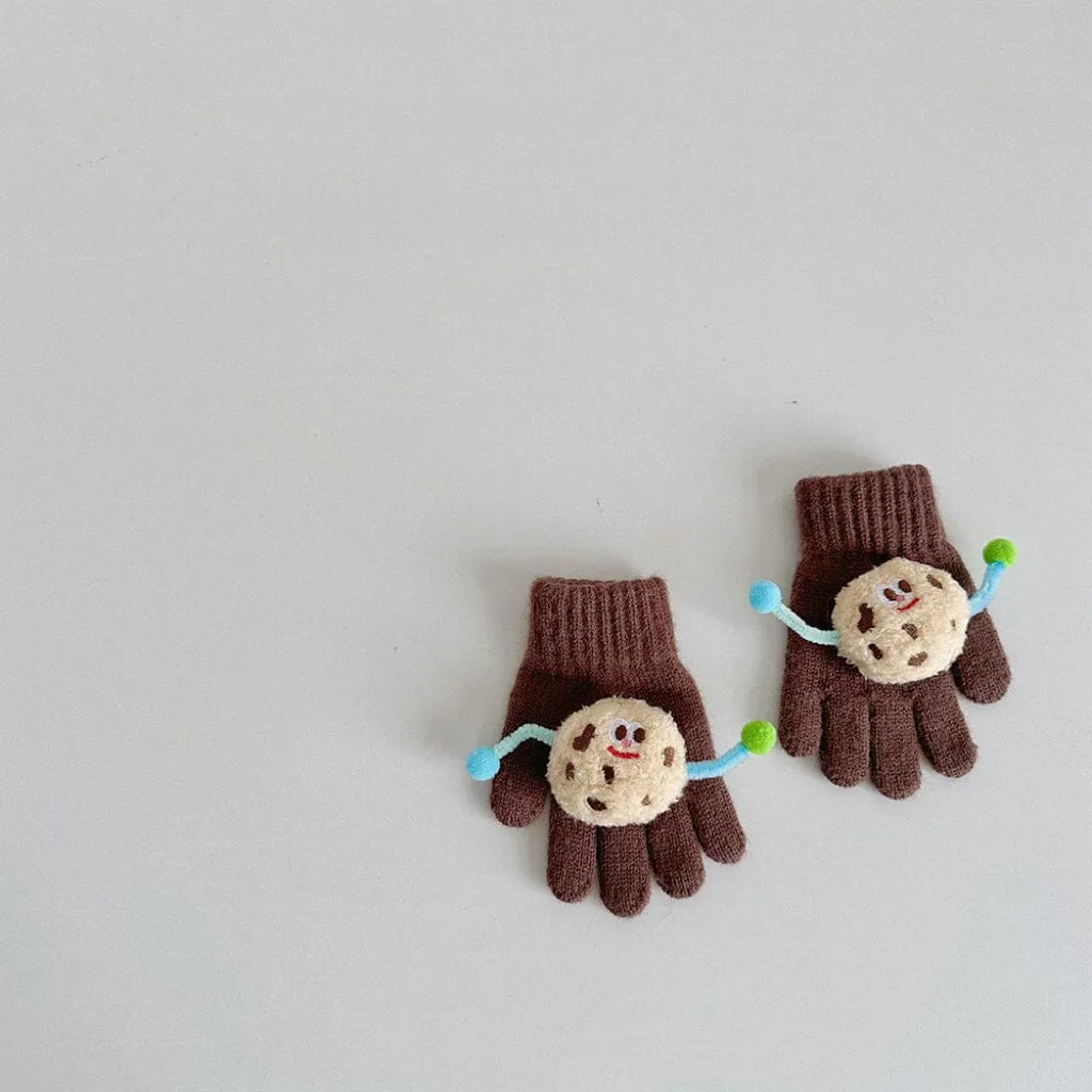 Cartoon Cookies Knitted Gloves