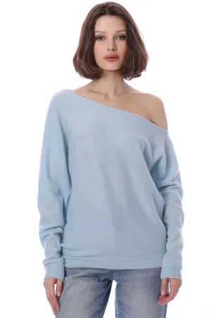 Cashmere Off The Shoulder Top Fresco Blue