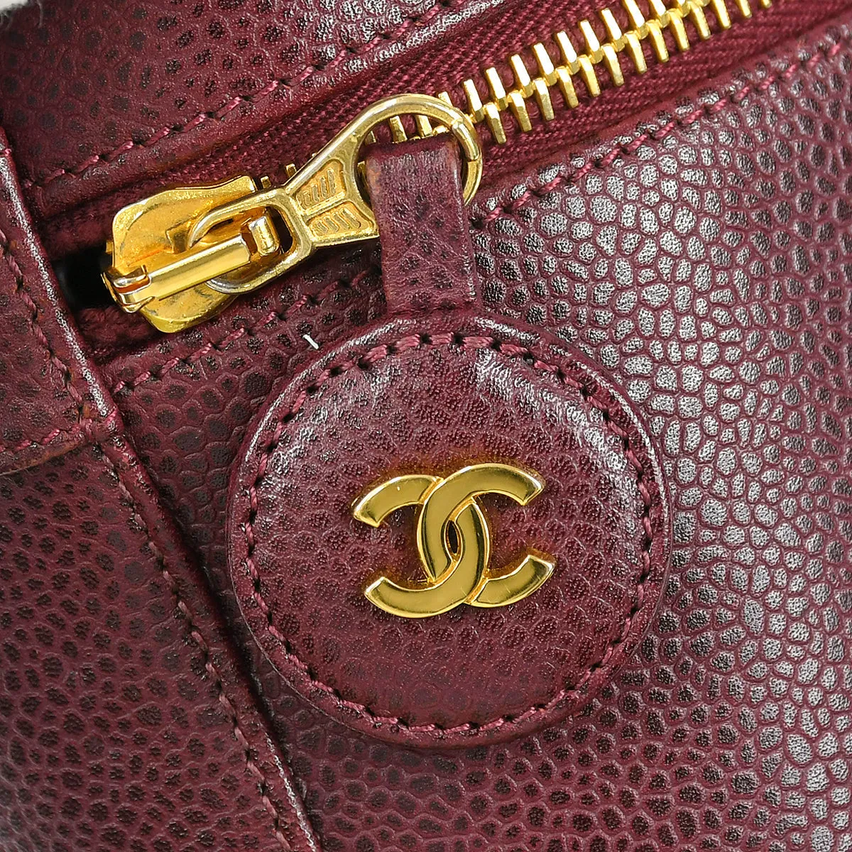 Chanel 1994-1996 Timeless Vanity Handbag Bordeaux Caviar