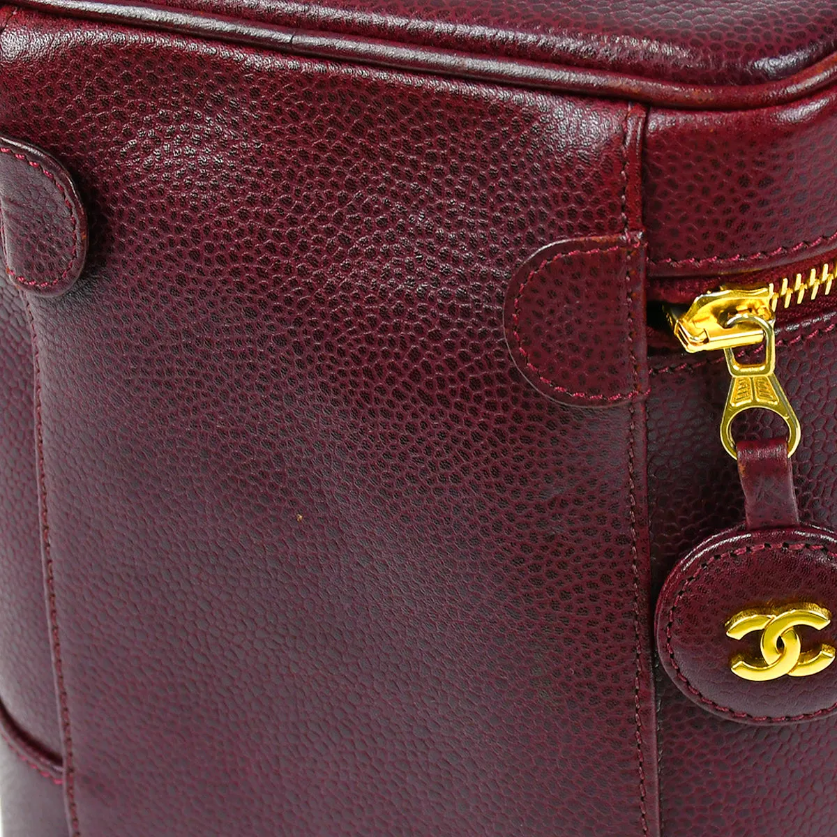 Chanel 1994-1996 Timeless Vanity Handbag Bordeaux Caviar