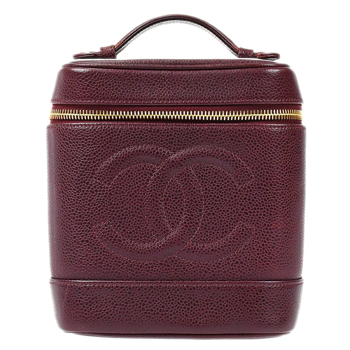 Chanel 1994-1996 Timeless Vanity Handbag Bordeaux Caviar
