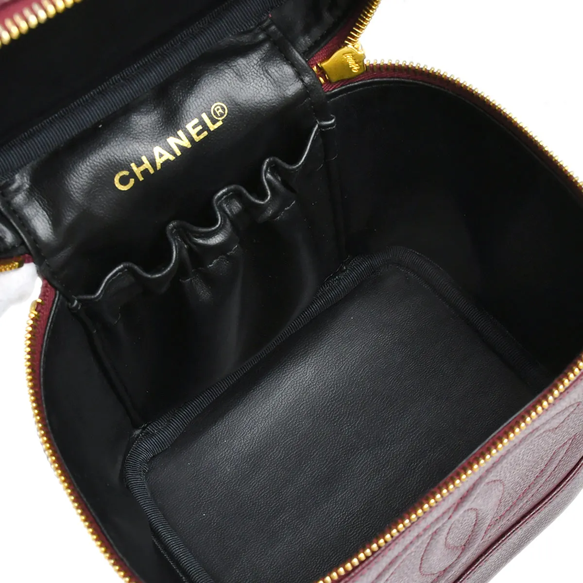 Chanel 1994-1996 Timeless Vanity Handbag Bordeaux Caviar