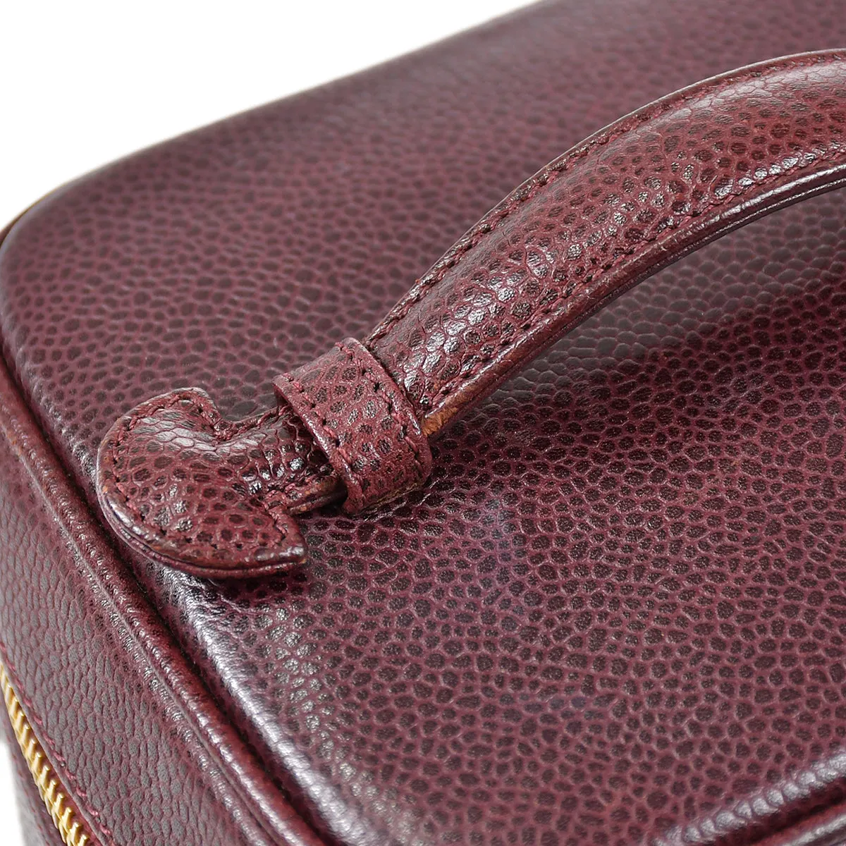 Chanel 1994-1996 Timeless Vanity Handbag Bordeaux Caviar