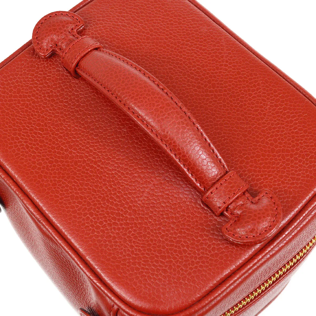 CHANEL 1996-1997 Red Caviar Timeless Vanity Handbag
