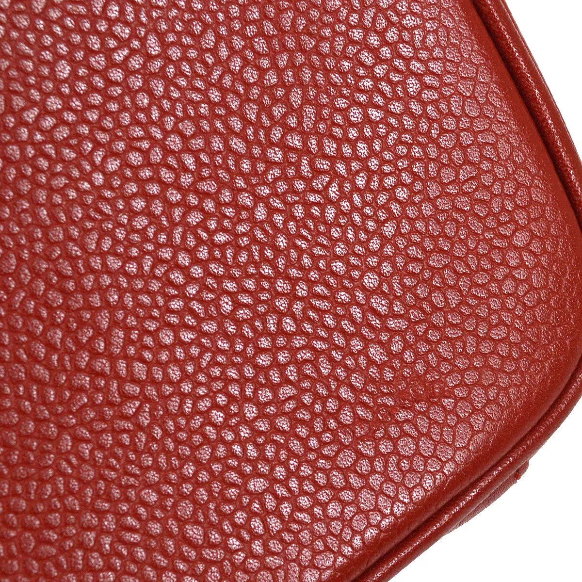 CHANEL 1996-1997 Red Caviar Timeless Vanity Handbag