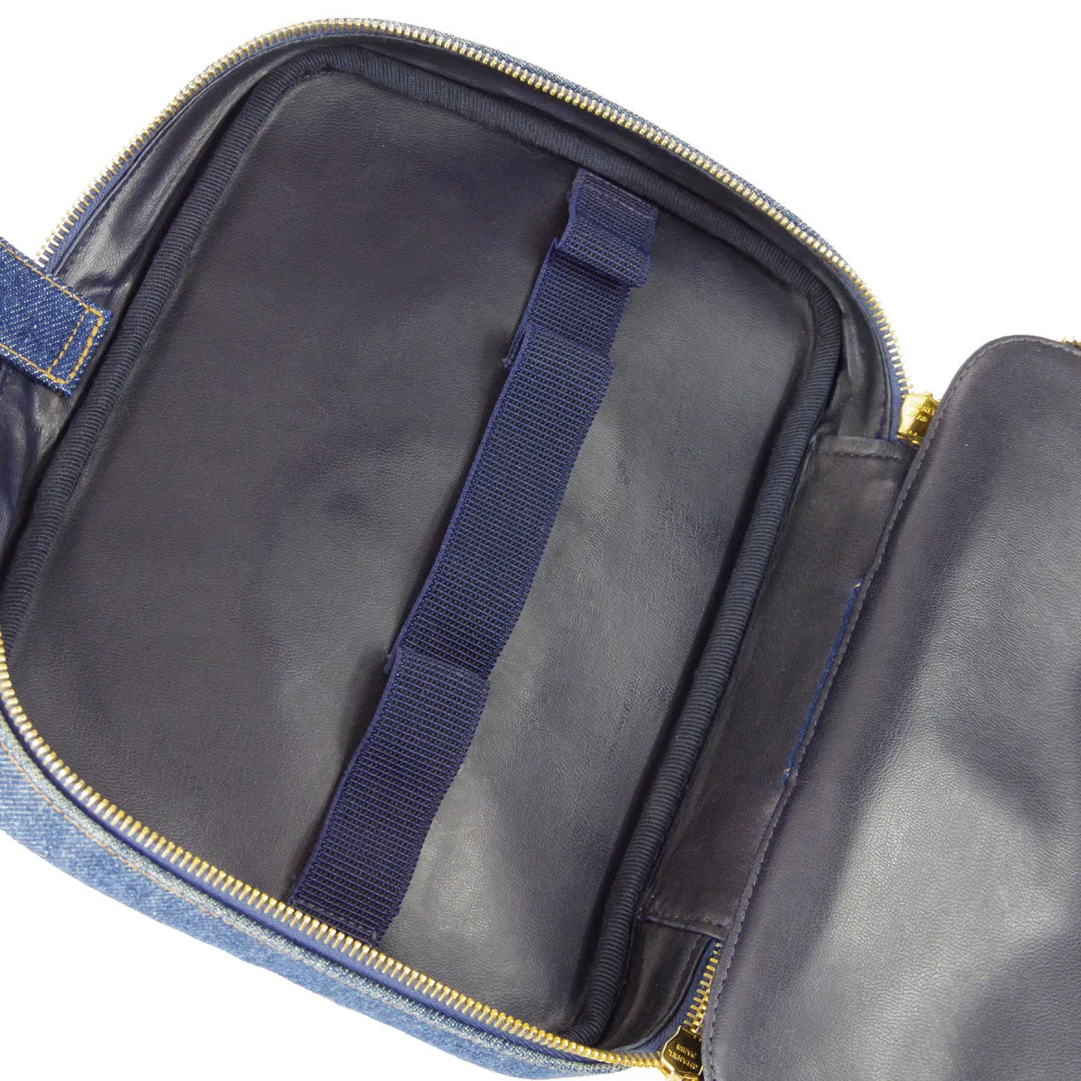 Chanel 1996-1997 Timeless Lunch Box Vanity Handbag 24 Denim