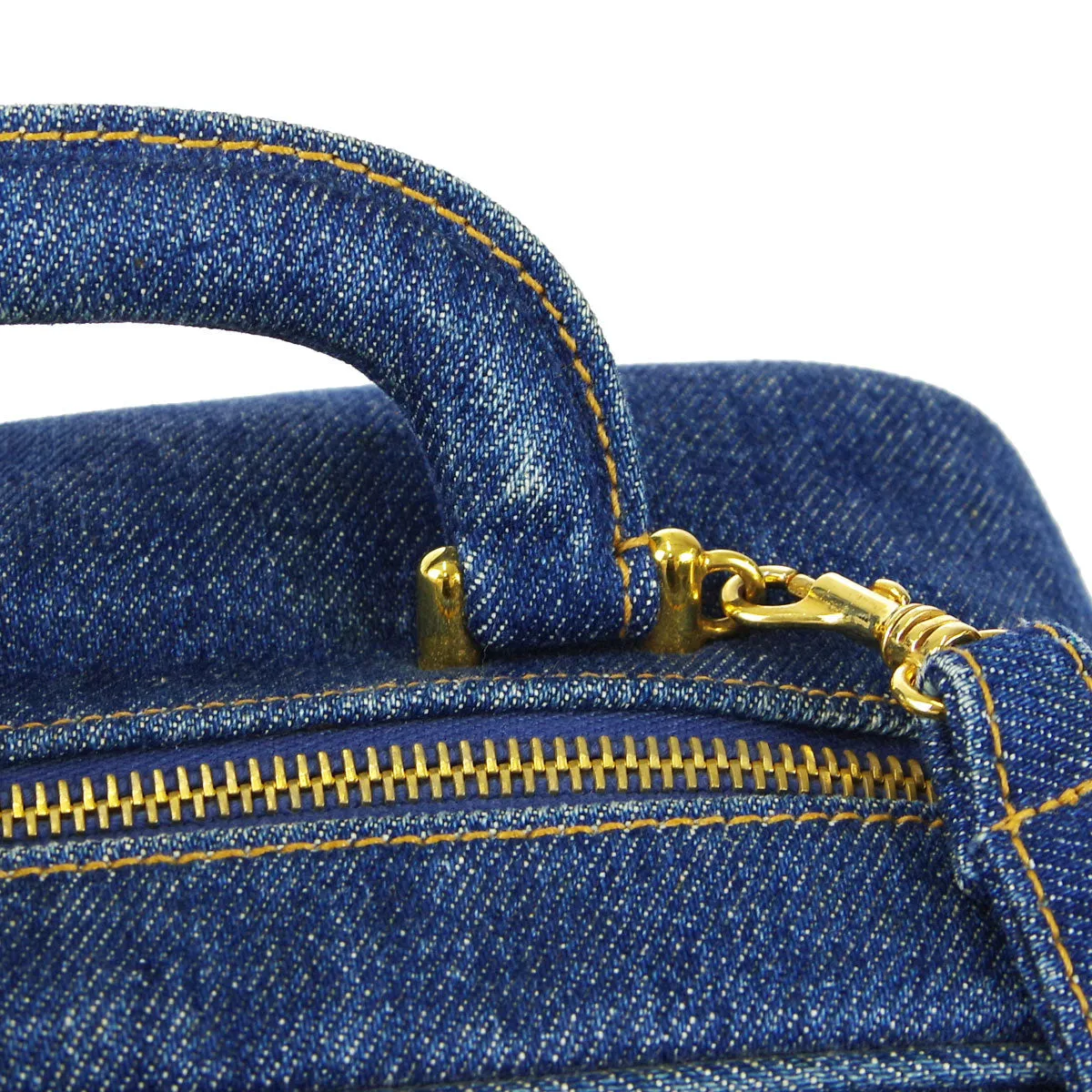 Chanel 1996-1997 Timeless Lunch Box Vanity Handbag 24 Denim