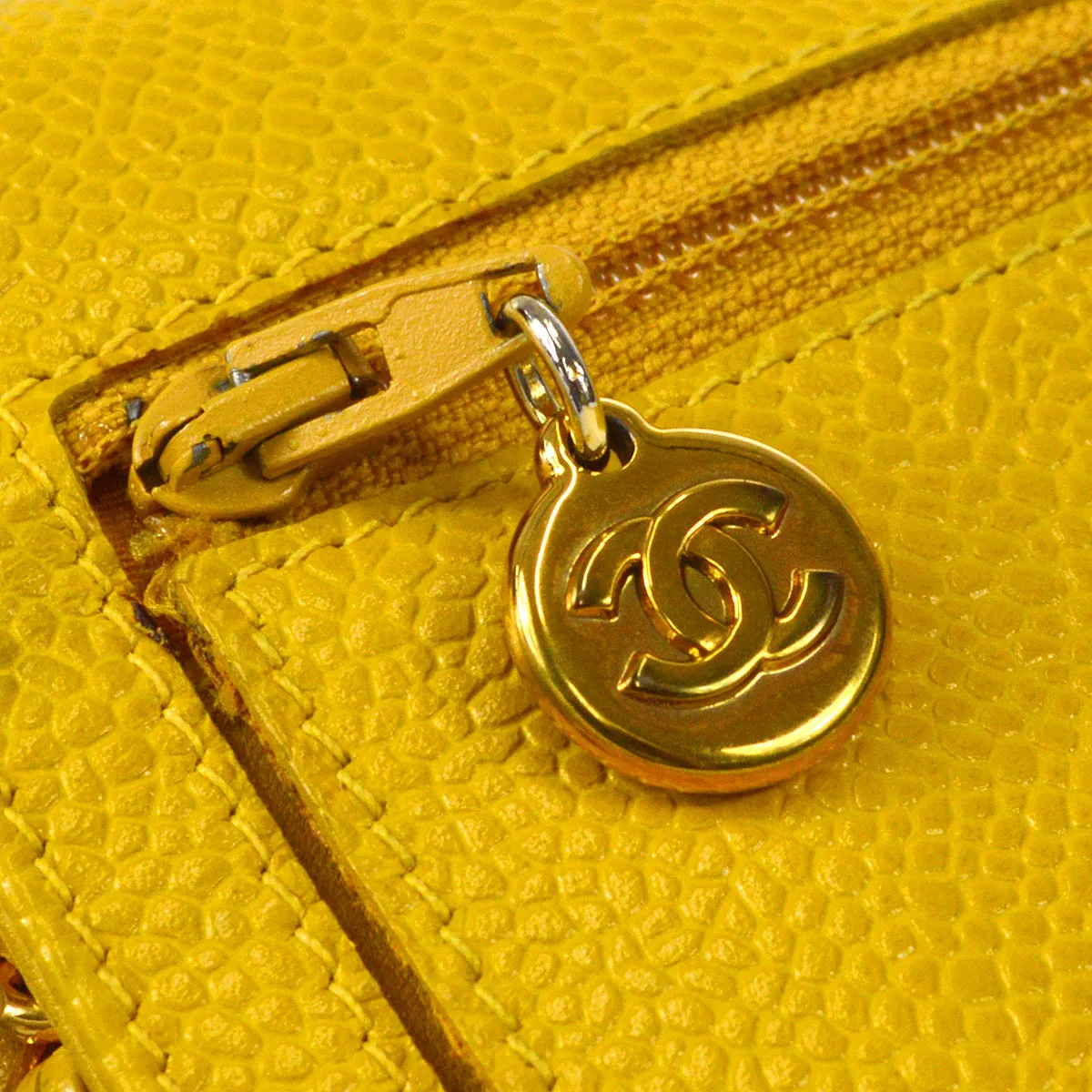 CHANEL 1996-1997 Timeless WOC Yellow Caviar