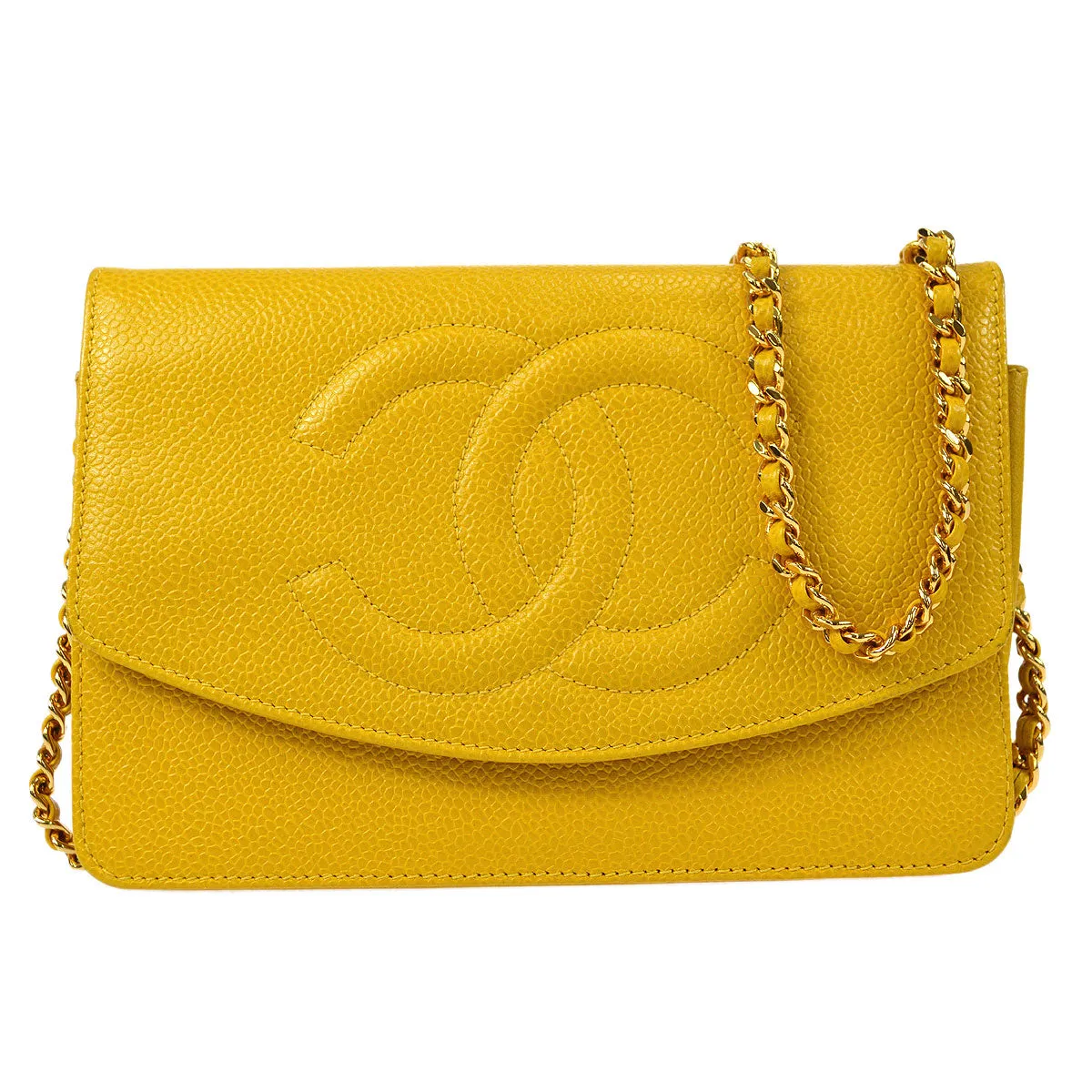 CHANEL 1996-1997 Timeless WOC Yellow Caviar