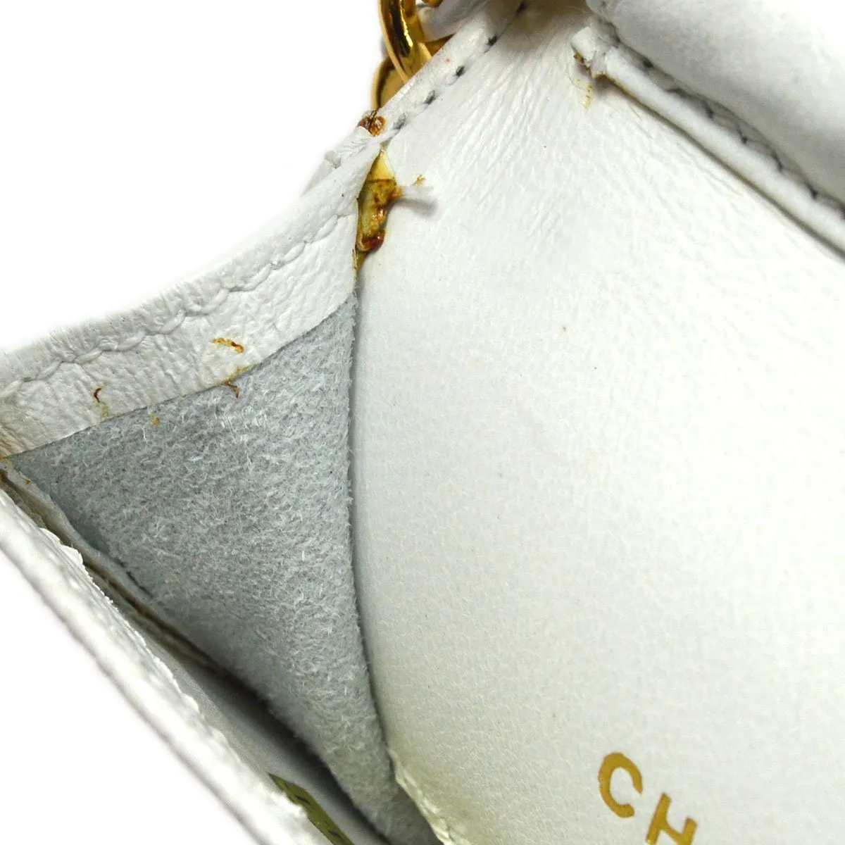 CHANEL 1996 White Caviar Timeless Chain Pochette 40715
