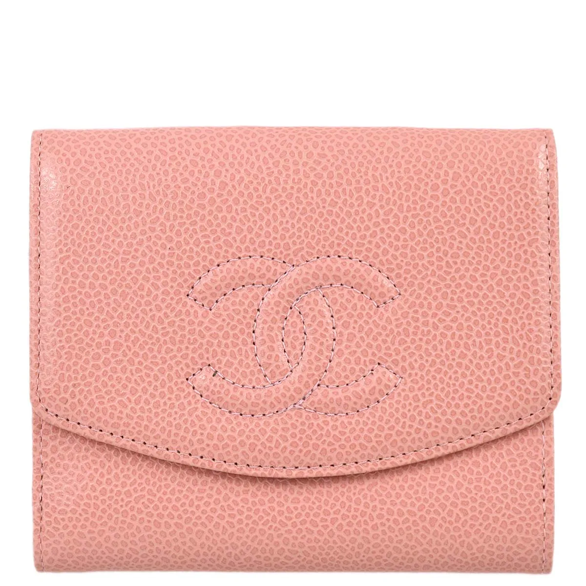 Chanel 2003-2004 Pink Caviar Timeless Bifold Wallet