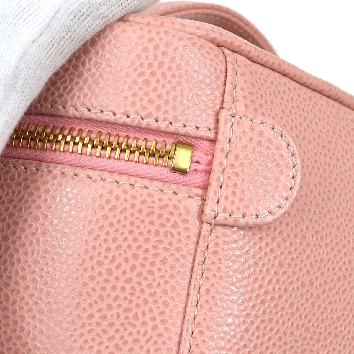 CHANEL 2003-2004 Pink Caviar Timeless Vanity Handbag 85702