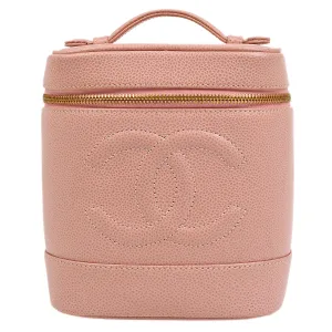 CHANEL 2003-2004 Timeless Vanity Handbag Pink Caviar AK36830k