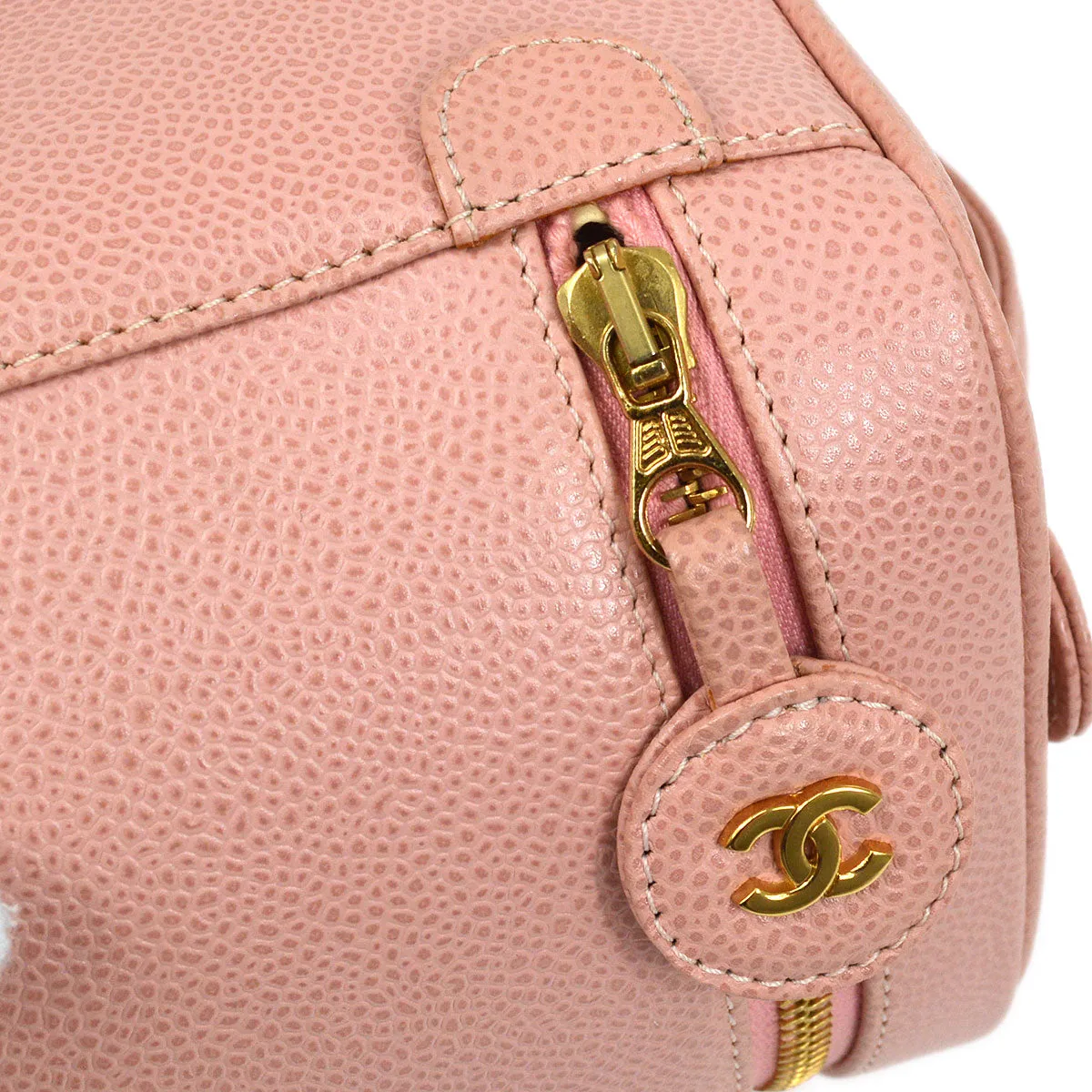 CHANEL 2003-2004 Timeless Vanity Handbag Pink Caviar AK36830k