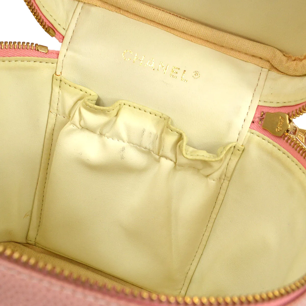 CHANEL 2003-2004 Timeless Vanity Handbag Pink Caviar AK36830k