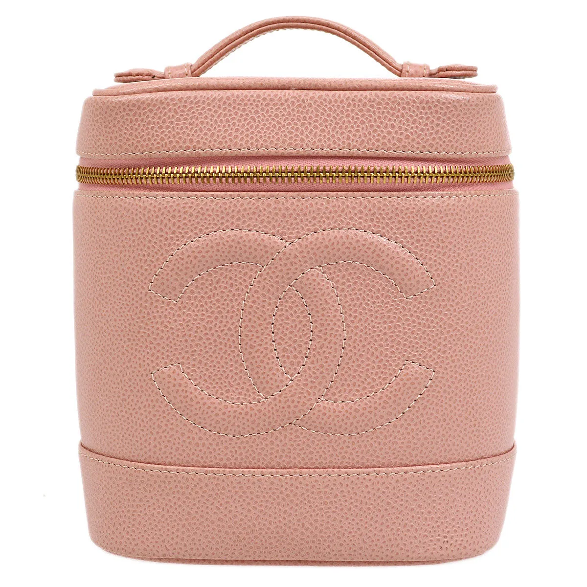 CHANEL 2003-2004 Timeless Vanity Handbag Pink Caviar AK36830k
