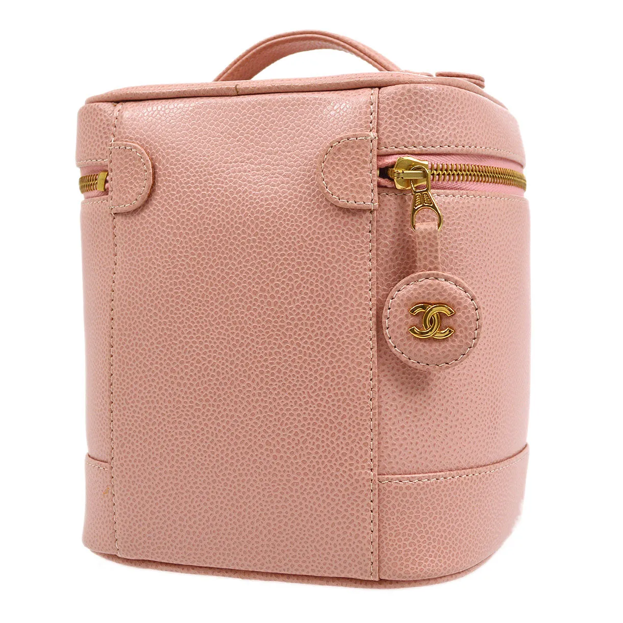 CHANEL 2003-2004 Timeless Vanity Handbag Pink Caviar AK36830k