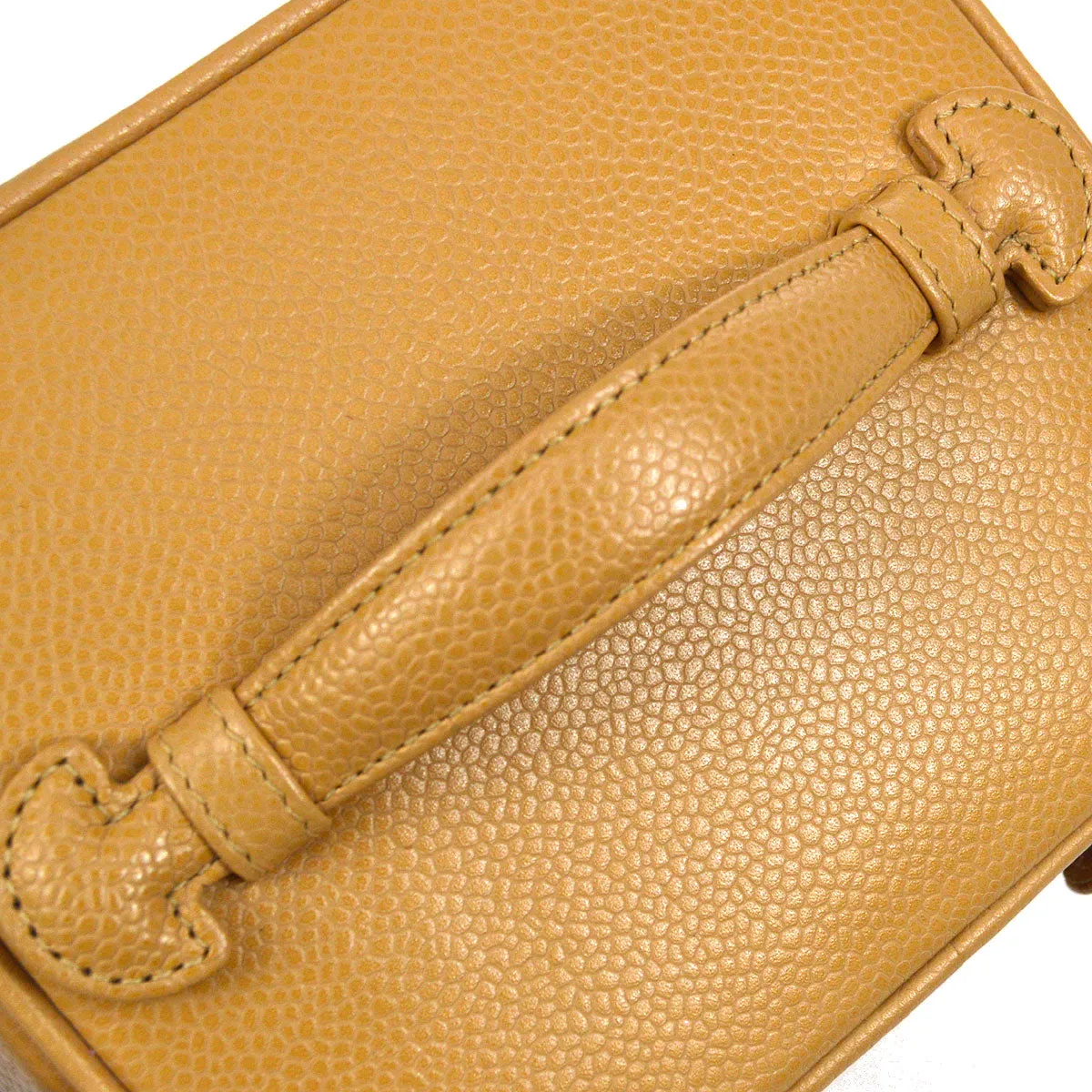 CHANEL 2005-2006 Timeless Vanity Handbag Beige Caviar