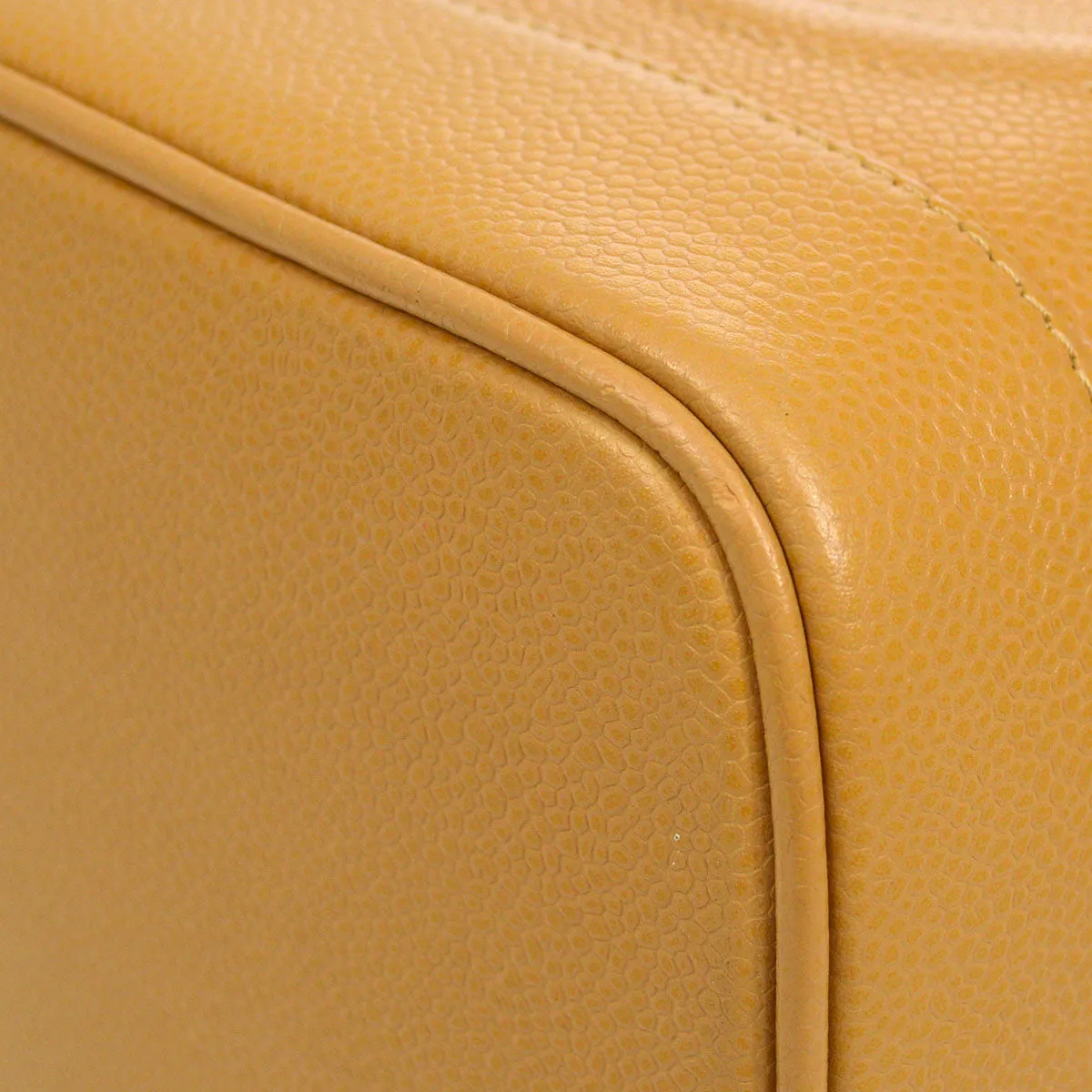 CHANEL 2005-2006 Timeless Vanity Handbag Beige Caviar