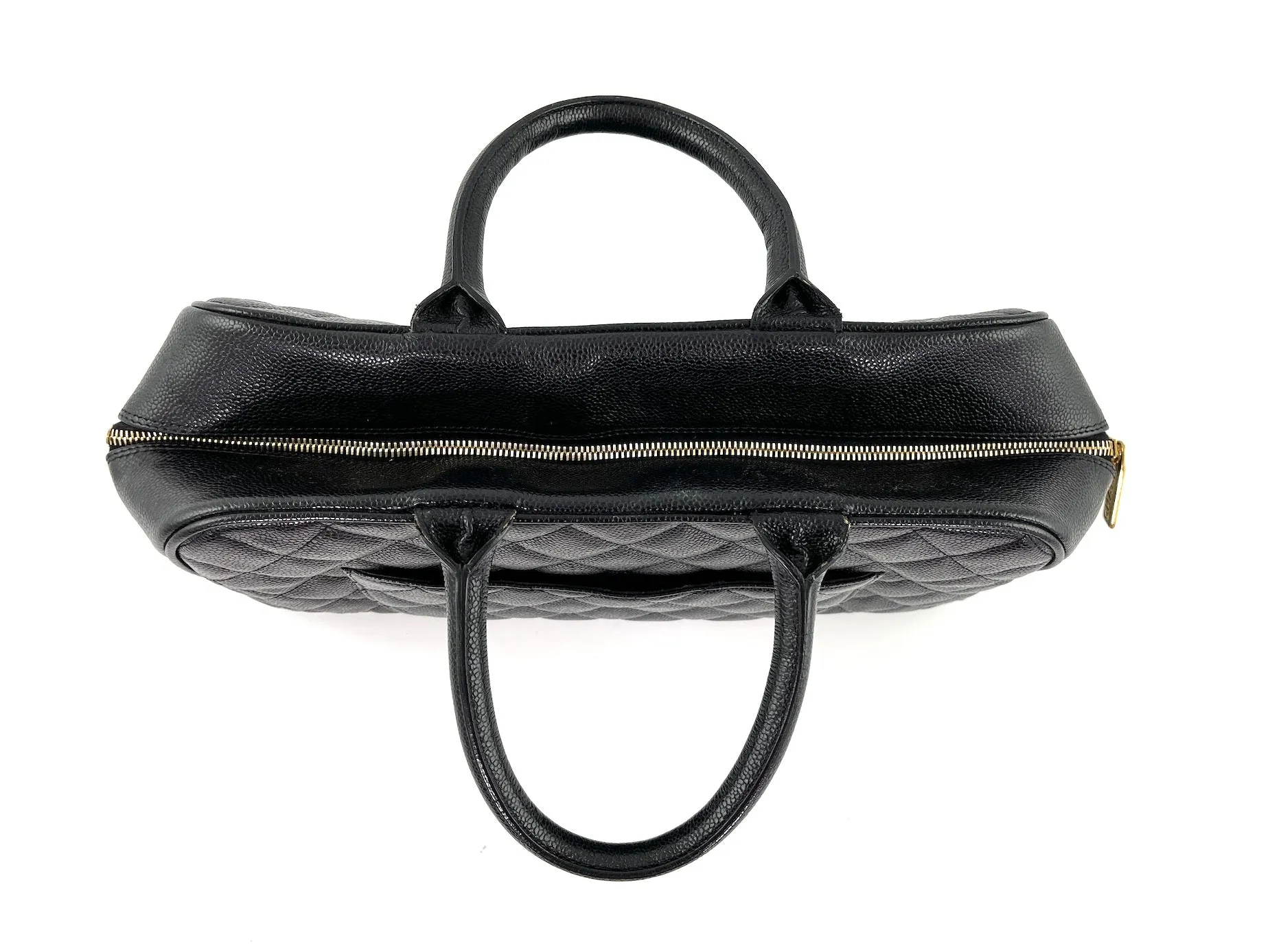 CHANEL Black Timeless Caviar Leather Bowler Bag