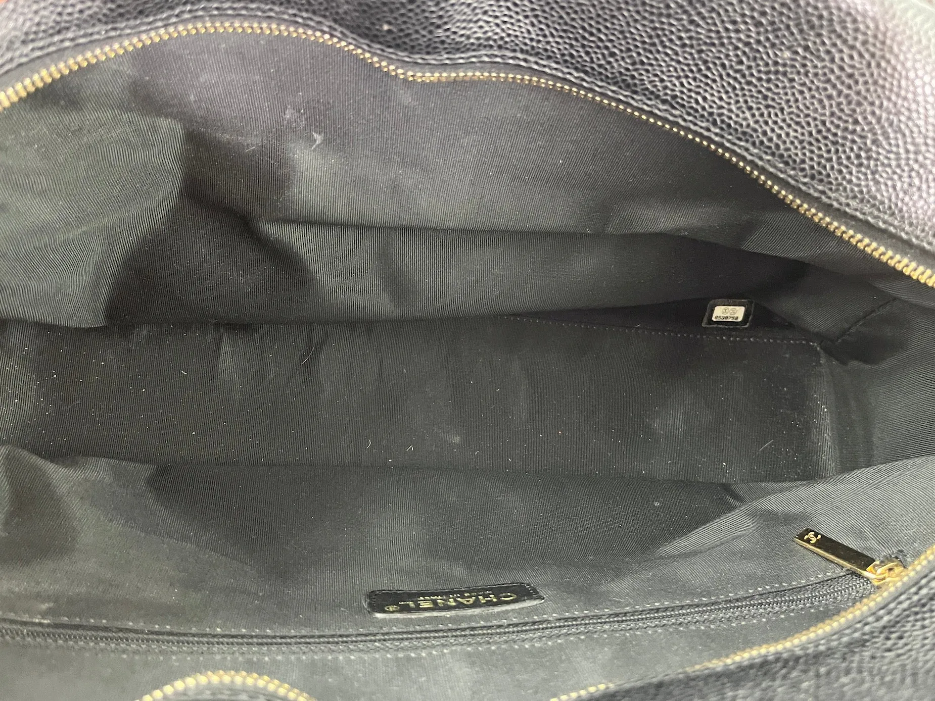 CHANEL Black Timeless Caviar Leather Bowler Bag