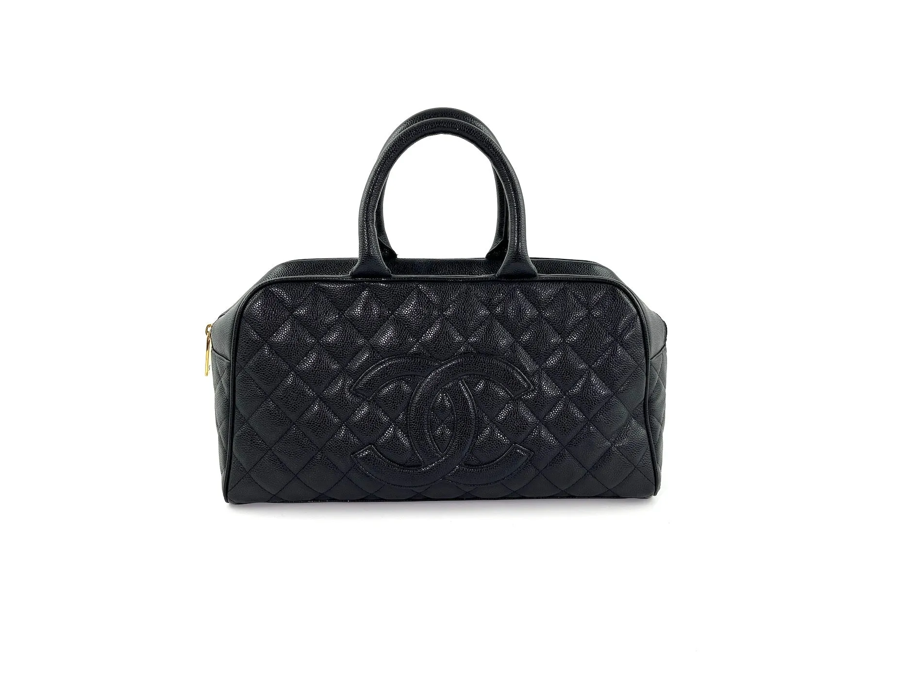 CHANEL Black Timeless Caviar Leather Bowler Bag