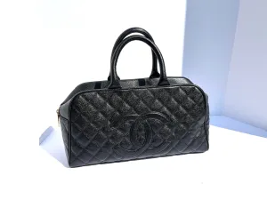 CHANEL Black Timeless Caviar Leather Bowler Bag