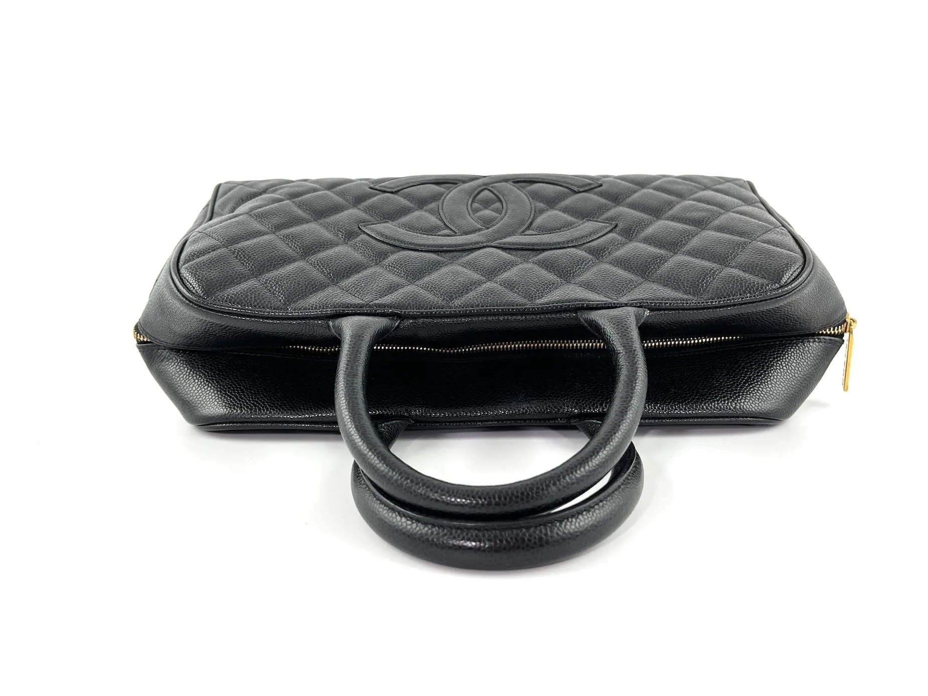 CHANEL Black Timeless Caviar Leather Bowler Bag