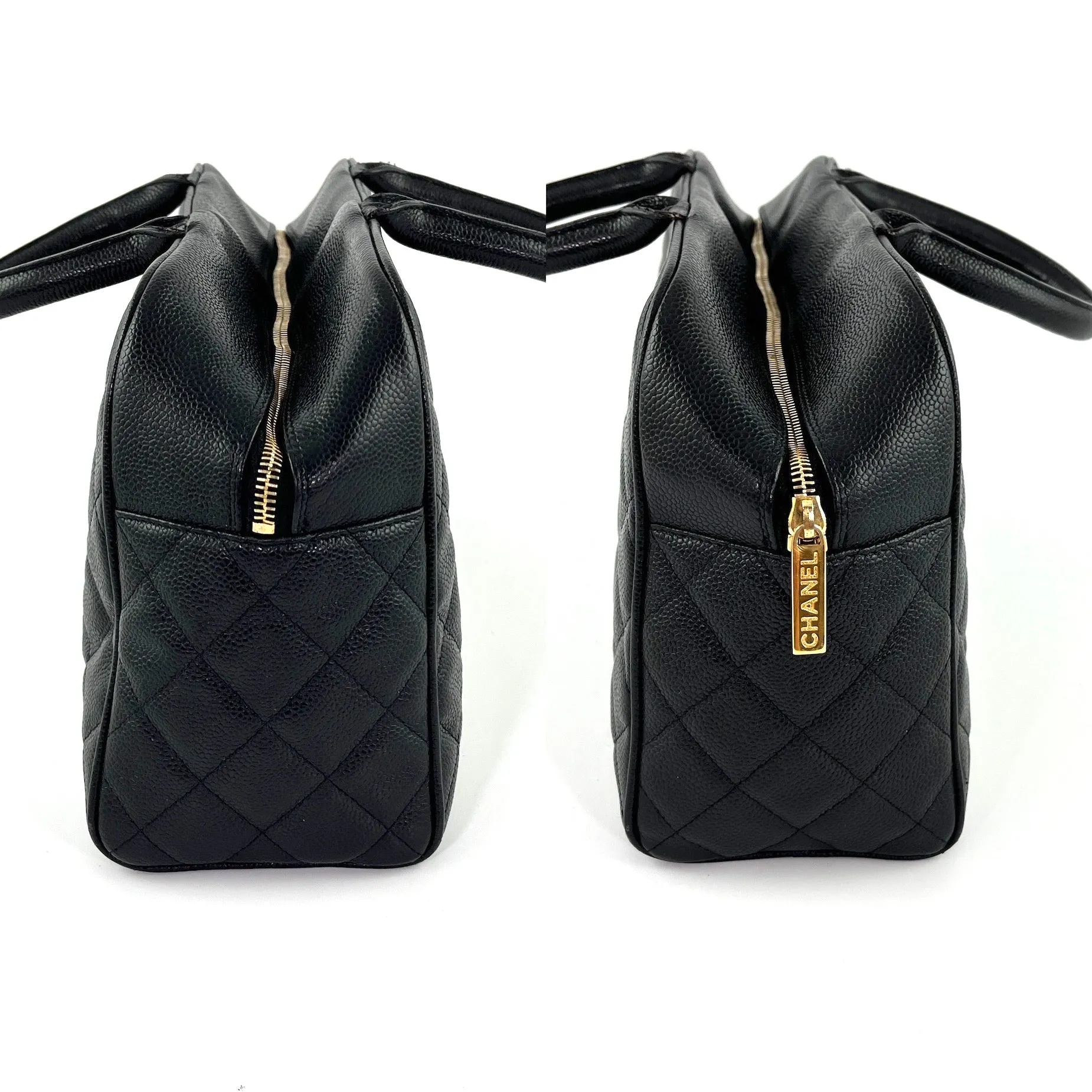 CHANEL Black Timeless Caviar Leather Bowler Bag