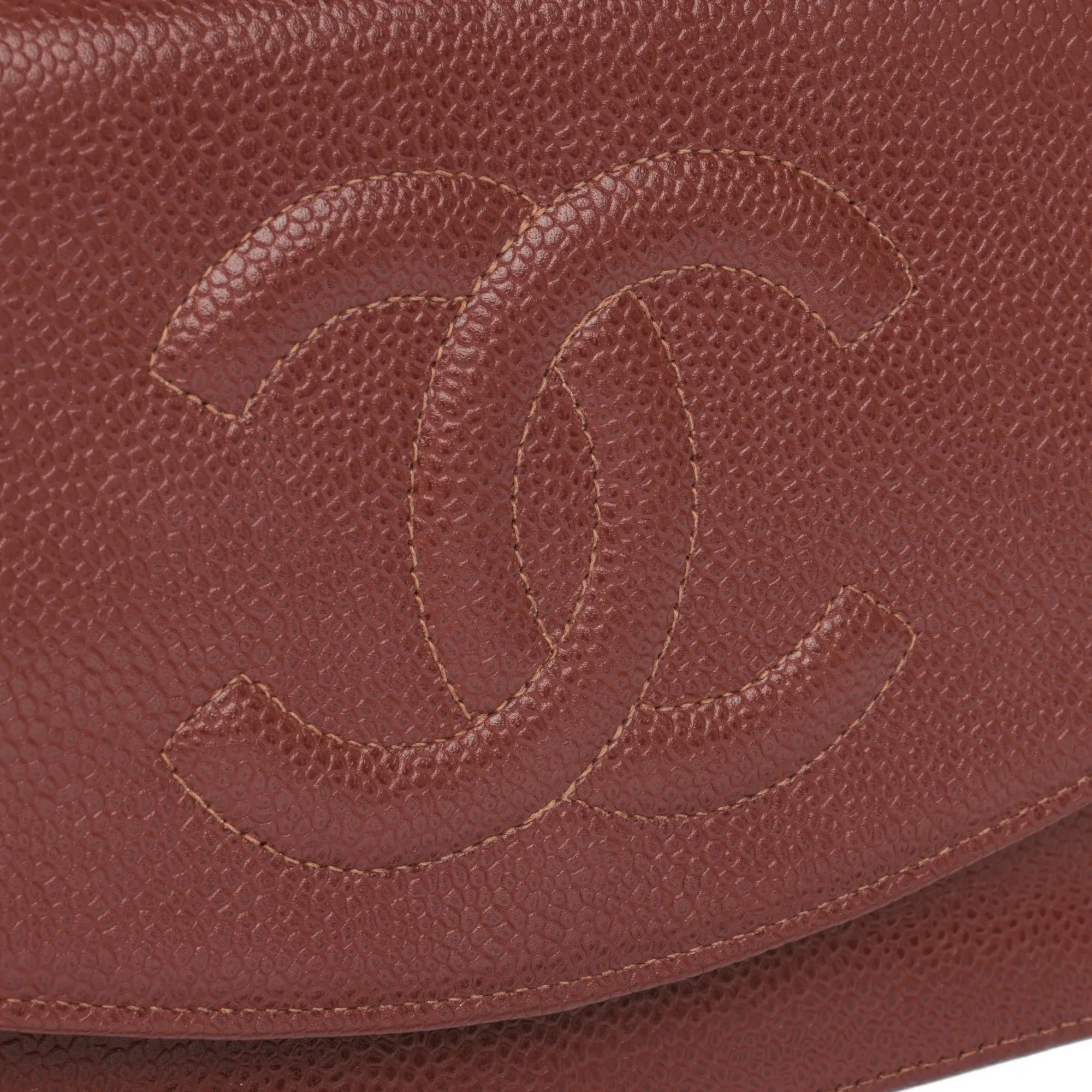 Chanel Brown Caviar Leather Vintage Timeless Wallet-on-Chain Shoulder Bag