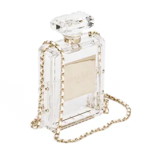 Chanel Clear Plexiglass Perfume Bottle Minaudiere Shoulder Bag