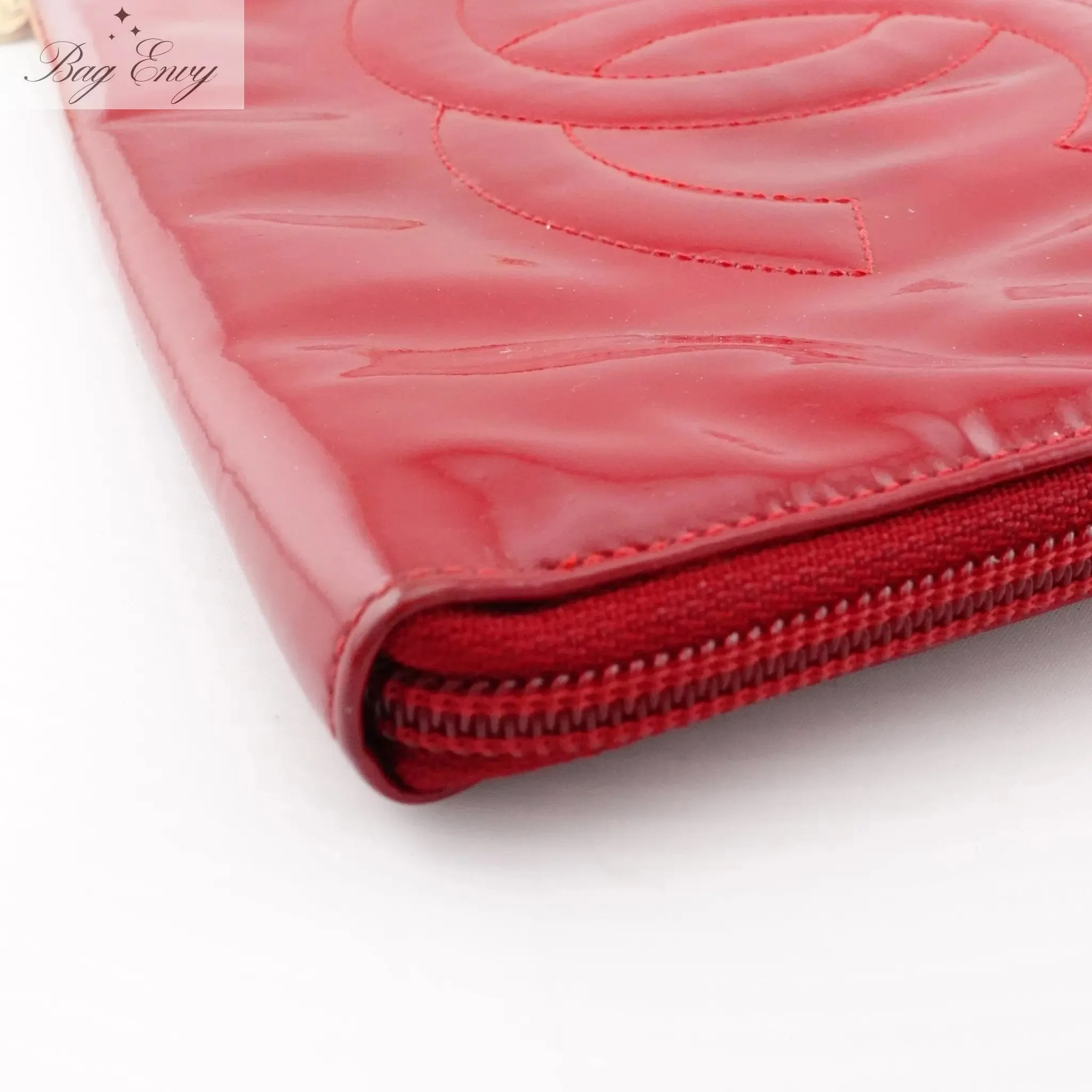 CHANEL Patent Leather Timeless Zip Organizer on Chain