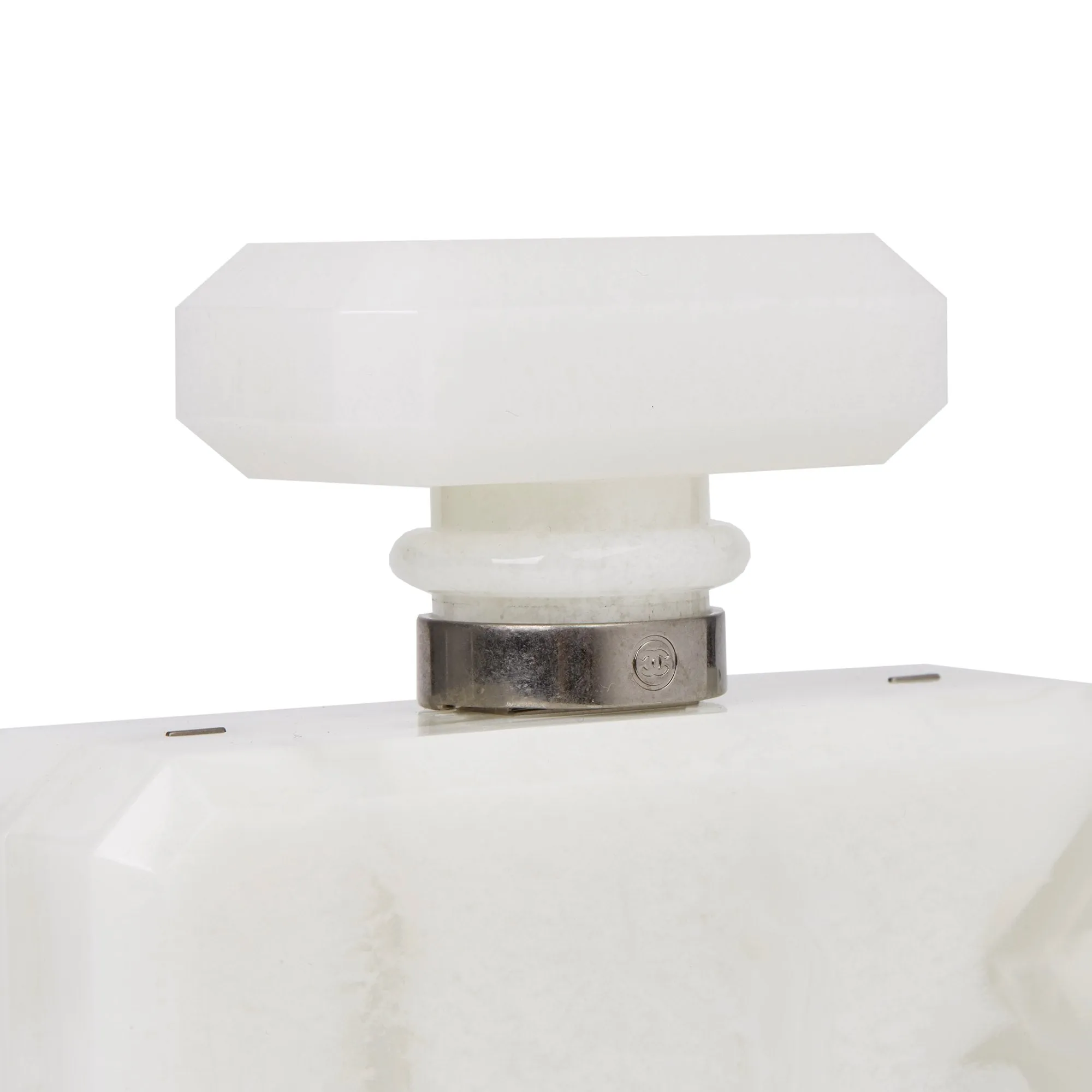Chanel White Marble Plexiglass Paris-Rome Perfume Bottle Bag
