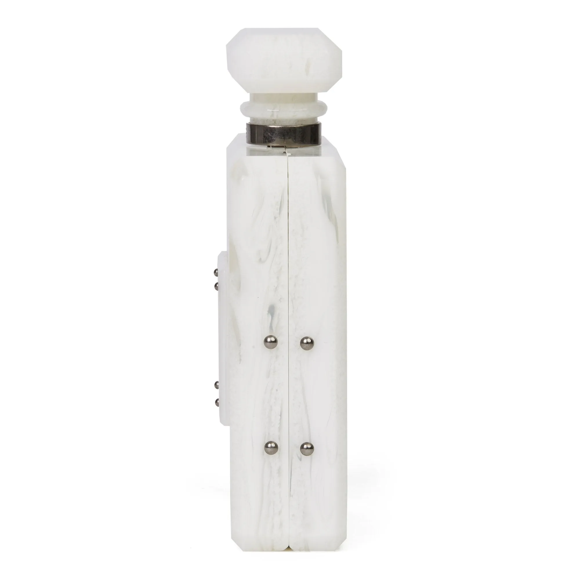 Chanel White Marble Plexiglass Paris-Rome Perfume Bottle Bag