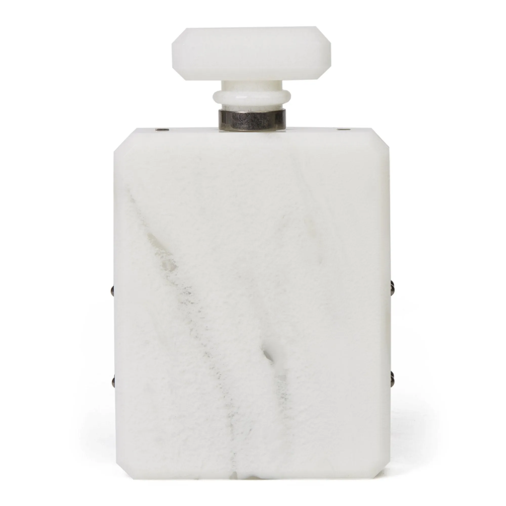Chanel White Marble Plexiglass Paris-Rome Perfume Bottle Bag
