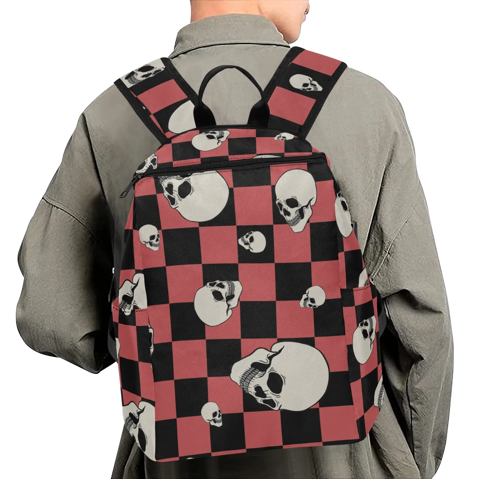 Checkers And Skulls Lightweight Casual Backpack
