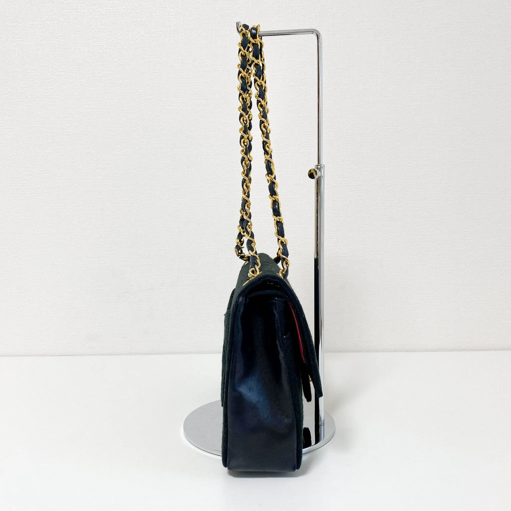 Cotton Timeless Classic Quilted Double Flap Gold Chain Shoulder Bag